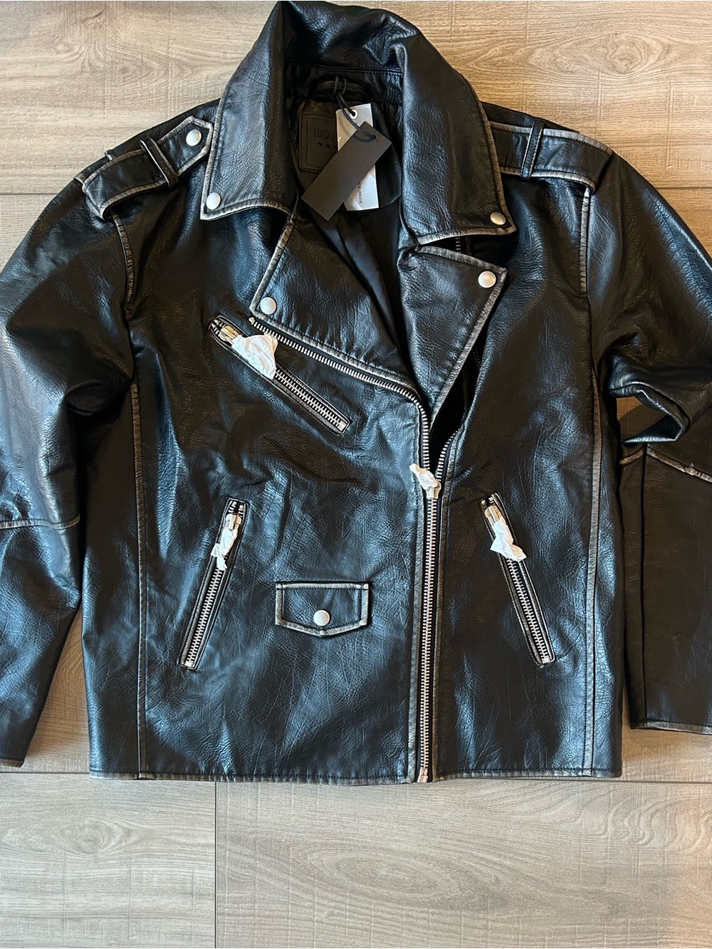 Blank NYC Black Moto-Style Bomber Jacket